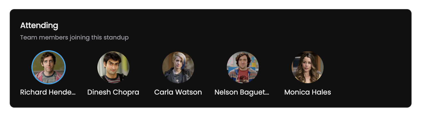 Standup event synced with the team’s delivery rhythm